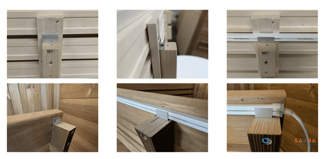 sauna led light installation